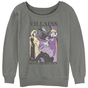 �f�B�Y�j�[ ���f�B�[�X �g�b�v�X T�V���c �p�C�� Disney's Villains Juniors' Have More Fun Slouchy Terry Gray Heather �O���[