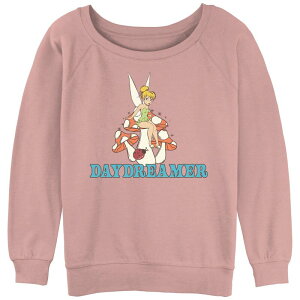 �f�B�Y�j�[ ���f�B�[�X �g�b�v�X T�V���c �p�C�� �X�E�F�b�g �O���t�B�b�N Disney's Tinkerbell Juniors' Daydreamer Slouchy Terry Graphic Sweatshirt Desert Pink �s���N