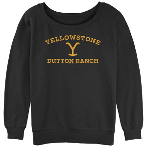 �A�j���L�����N�^�[ ���f�B�[�X �g�b�v�X T�V���c �p�C�� Licensed Character Juniors' Yellowstone Dutton Ranch Y Slouchy Terry Pullover Black �u���b�N