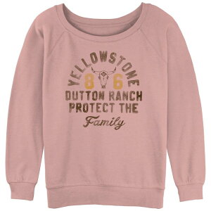 �A�j���L�����N�^�[ ���f�B�[�X �g�b�v�X T�V���c �p�C�� Licensed Character Juniors' Yellowstone 86 Dutton Ranch Protecthe Family Slouchy Terry Desert Pink �s���N
