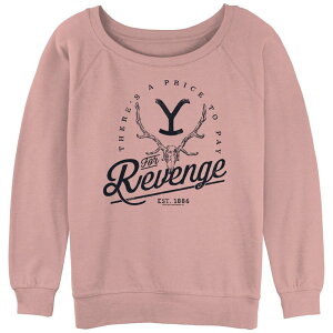 �A�j���L�����N�^�[ ���f�B�[�X �g�b�v�X T�V���c �p�C�� �O���t�B�b�N Licensed Character Juniors' Yellowstone There's A Price To Pay Forevenge Slouchy Terry Graphic Pullover Desert Pink �s���N