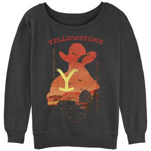 �A�j���L�����N�^�[ ���f�B�[�X �g�b�v�X T�V���c �p�C�� Licensed Character Juniors' Yellowstone Distressed Sunset Poster Slouchy Terry Pullover Charcoal Heather �`���R�[��
