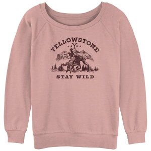 �A�j���L�����N�^�[ ���f�B�[�X �g�b�v�X T�V���c �p�C�� Licensed Character Juniors' Yellow Stone Stay Wild Slouchy Terry Desert Pink �s���N