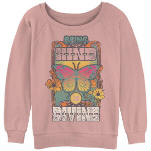 �A�j���L�����N�^�[ ���f�B�[�X �g�b�v�X T�V���c ���B���e�[�W �p�C�� Licensed Character Juniors's Being Kind Is Divine Vintage Slouchy Terry Desert Pink �s���N