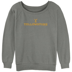 �A�j���L�����N�^�[ ���f�B�[�X �g�b�v�X T�V���c �p�C�� ���S Licensed Character Juniors' Yellowstone Logo C1 Slouchy Terry Pullover Gray Heather �O���[