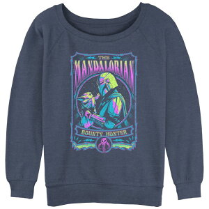 �A�j���L�����N�^�[ ���f�B�[�X �g�b�v�X T�V���c �p�C�� Licensed Character Juniors' Mandalorian Bounty Hunter Slouchy Terry Blue Heather �w�U�[