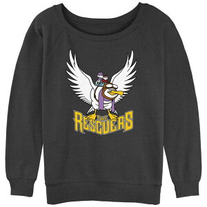 �f�B�Y�j�[ ���f�B�[�X �g�b�v�X T�V���c �p�C�� ���S Disney's The Rescuers Juniors' Orville Flight Logo Slouchy Terry Charcoal Heather �`���R�[��