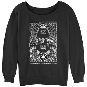 �A�j���L�����N�^�[ ���f�B�[�X �g�b�v�X T�V���c �p�C�� Licensed Character Juniors' Star Wars A New Hope Darth Vader Dark Side Slouchy Terry Black �u���b�N