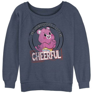 �A�j���L�����N�^�[ ���f�B�[�X �g�b�v�X T�V���c �p�C�� Licensed Character Juniors' Care Bears Cheery Horoscope Slouchy Terry Pullover Blue Heather �w�U�[