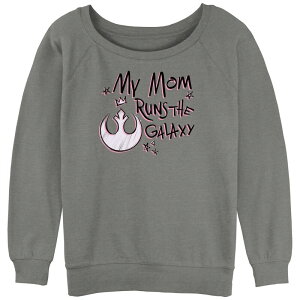 �A�j���L�����N�^�[ ���f�B�[�X �g�b�v�X T�V���c �p�C�� ���S Licensed Character Juniors' Star Wars My Mom Runs The Galaxy Pink Rebelogo Slouchy Terry Pullover Gray Heather �O���[