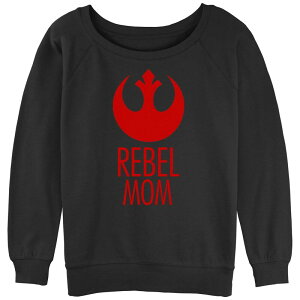 �A�j���L�����N�^�[ ���f�B�[�X �g�b�v�X T�V���c �p�C�� ���S Licensed Character Juniors' Star Wars Rebel Mom Rebelogo Slouchy Terry Pullover Black �u���b�N