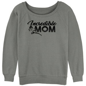 �f�B�Y�j�[ ���f�B�[�X �g�b�v�X T�V���c �p�C�� Disney / Pixar's The Incredibles Juniors' Elastigirl Incredible Mom Slouchy Terry Pullover Gray Heather �O���[