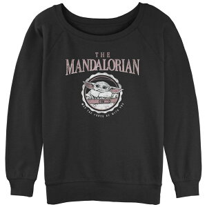 �X�^�[ �E�H�[�Y ���f�B�[�X �g�b�v�X T�V���c �p�C�� Juniors' Star Wars The Mandalorian Collegiate Child Slouchy Terry Black �u���b�N