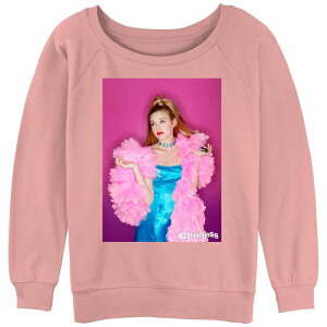 �A�j���L�����N�^�[ ���f�B�[�X �g�b�v�X T�V���c �p�C�� �O���t�B�b�N Licensed Character Juniors' Clueless Cher Classic Pink Slouchy Terry Graphic Tee Desert Pink �s���N