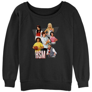 �A�j���L�����N�^�[ ���f�B�[�X �g�b�v�X T�V���c �p�C�� �O���t�B�b�N Licensed Character Juniors' High School Musical Main Group Graphic Slouchy Terry Black �u���b�N