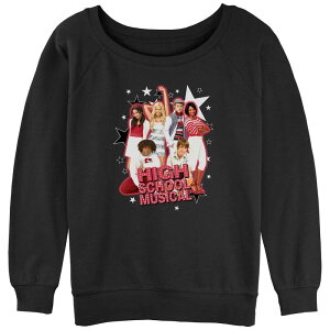 �A�j���L�����N�^�[ ���f�B�[�X �g�b�v�X T�V���c �p�C�� �O���t�B�b�N Licensed Character Juniors' High School Musical Classic Groupose Graphic Slouchy Terry Black �u���b�N