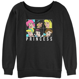 �f�B�Y�j�[ ���f�B�[�X �g�b�v�X T�V���c �p�C�� �O���t�B�b�N Juniors' Disney Princess Head Portraits Graphic Slouchy Terry Black �u���b�N