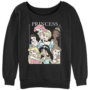 �f�B�Y�j�[ ���f�B�[�X �g�b�v�X T�V���c �p�C�� �O���t�B�b�N Juniors' Disney Princess Cover Story Graphic Slouchy Terry Black �u���b�N