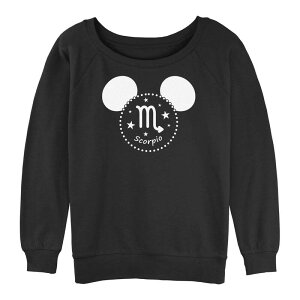�f�B�Y�j�[ ���f�B�[�X �g�b�v�X T�V���c �p�C�� �O���t�B�b�N Disney Juniors' Mickey Mouse Scorpio Sign Graphic Slouchy Terry Black �u���b�N