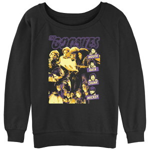 �A�j���L�����N�^�[ ���f�B�[�X �g�b�v�X T�V���c �p�C�� �O���t�B�b�N Licensed Character Juniors' The Gooniesquad Members Graphic Slouchy Terry Black �u���b�N