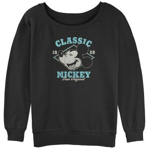 �f�B�Y�j�[ ���f�B�[�X �g�b�v�X T�V���c �p�C�� �O���t�B�b�N Disney's Mickey Mouse Classic True Original Juniors' Graphic Slouchy Terry Black �u���b�N