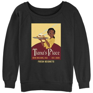 �f�B�Y�j�[ ���f�B�[�X �g�b�v�X T�V���c �p�C�� ���[�X �O���t�B�b�N Disney's The Princess And The Frog Tiana's Placest. 2009 Juniors' Graphic Slouchy Terry Black �u���b�N
