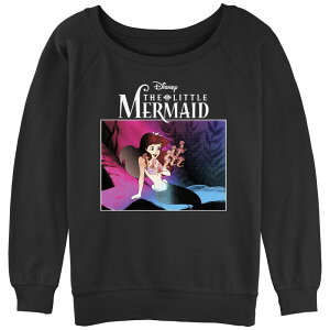 �f�B�Y�j�[ ���f�B�[�X �g�b�v�X T�V���c �p�C�� �O���t�B�b�N Disney's The Little Mermaid Happy Ariel Juniors' Graphic Slouchy Terry Black �u���b�N