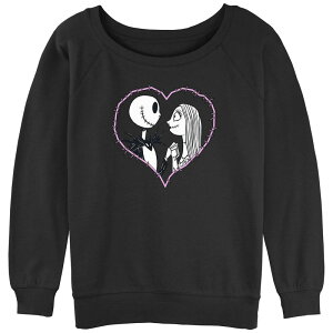 �f�B�Y�j�[ ���f�B�[�X �g�b�v�X T�V���c �p�C�� �O���t�B�b�N Disney's The Nightmare Before Christmas Jack And Sally Love Juniors' Graphic Slouchy Terry Black �u���b�N