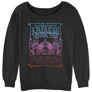 �A���u�����f�b�h ���f�B�[�X �g�b�v�X T�V���c �p�C�� �O���t�B�b�N Unbranded Juniors' Worldwide Kindness Festival Tour Gradient Poster Slouchy Terry Graphic Pullover Black �u���b�N