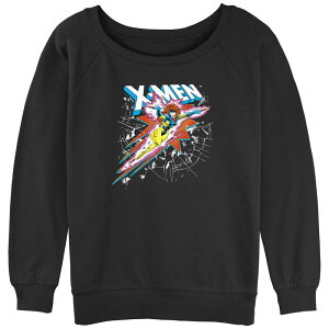 �}�[�x�� ���f�B�[�X �g�b�v�X T�V���c �p�C�� �O���t�B�b�N Marvel Juniors' X-Men Jean Grey Flying Powers Graphic Slouchy Terry Pullover Black �u���b�N
