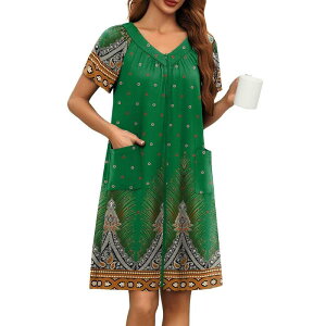 �G�R�A�[ ���f�B�[�X �A���_�[�E�F�A �i�C�g�E�F�A �R�[�g Ekouaer Womenshort Robe Zipper Front Mumu Dusterobes Zip Up Housecoat Soft Nightwear Feather Green �O���[��