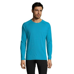 �\���Y ���f�B�[�X �g�b�v�X T�V���c SOLS Mensporty Long Sleeve Performance T-Shirt Aqua �A�N�A