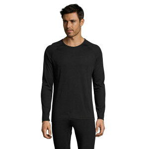 �\���Y ���f�B�[�X �g�b�v�X T�V���c SOLS Mensporty Long Sleeve Performance T-Shirt Black �u���b�N