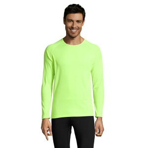 �\���Y ���f�B�[�X �g�b�v�X T�V���c SOLS Mensporty Long Sleeve Performance T-Shirt Neon Green �l�I����1