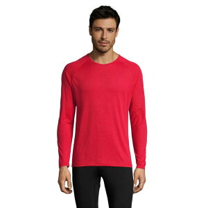 �\���Y ���f�B�[�X �g�b�v�X T�V���c SOLS Mensporty Long Sleeve Performance T-Shirt Red ���b�h