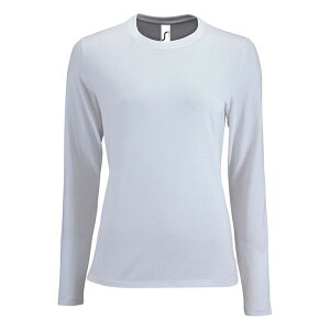 �\���Y ���f�B�[�X �g�b�v�X T�V���c SOLS Womens/Ladies Imperialong Sleeve T-Shirt White �z���C�g