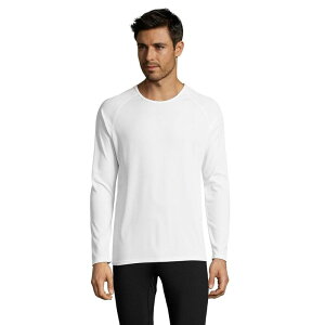 �\���Y ���f�B�[�X �g�b�v�X T�V���c SOLS Mensporty Long Sleeve Performance T-Shirt White �z���C�g