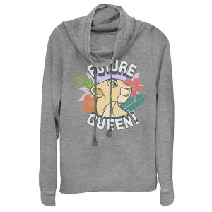 �f�B�Y�j�[ ���f�B�[�X �g�b�v�X T�V���c �O���t�B�b�N Disney's Lion King Nala Future Queen Juniors' Cowlneck Graphic Lightweight Long Sleeve Gray Heather �O���[