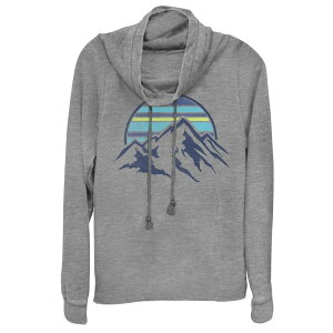 �A���u�����f�b�h ���f�B�[�X �g�b�v�X T�V���c �O���t�B�b�N Unbranded Juniors' Sunset Mountain Range Pocket Cowlneck Graphic Lightweight Long Sleeve Gray Heather �O���[