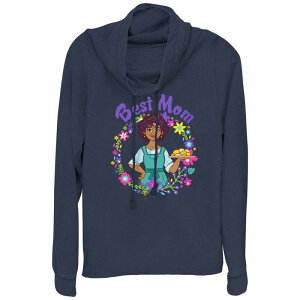 �f�B�Y�j�[ ���f�B�[�X �g�b�v�X T�V���c �O���t�B�b�N Disney's Encanto Best Mom Women's Cowlneck Graphic Lightweight Long Sleeve Navy �l�C�r�[