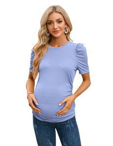 �G���[�g�`���C�X ���f�B�[�X �g�b�v�X T�V���c �}�^�j�e�B Elitechoice Women's Maternity Short Sleeve Soft Stretch Casual Pregnancy T-Shirt Sky Blue �u���[