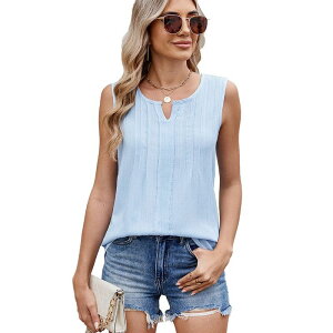 �W���C�W���C ���f�B�[�X �g�b�v�X T�V���c �m�[�X���[�u JoyJoy Women Business Casual Tank Top Summer Sleeveless Outfitspring Trendy Dressy Work Shirt Sky Blue �u���[