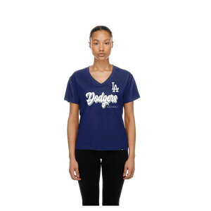 �j���[�G�� ���f�B�[�X �g�b�v�X T�V���c V�l�b�N Women's New Era Royalos Angeles Dodgers V-Neck T-Shirt Lad Blue �u���[