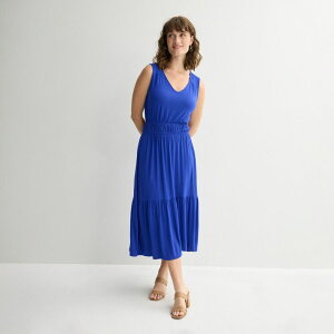 �A�v�g�i�C�� ���f�B�[�X �g�b�v�X �����s�[�X �~�f�B Women's Apt. 9 Shirred Waist Midi Dress Dexter Blue �u���[