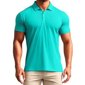 �C���X�p�C�A �V�b�N ���f�B�[�X �g�b�v�X T�V���c ���M�����[�t�B�b�g �|���V���c INSPIRE CHIC Men's Polo Short Sleeve Lightweight Regular Fit Casual or Businessolid Golf Shirt Bright Blue �u���[
