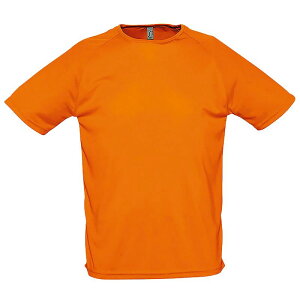 �\���Y ���f�B�[�X �g�b�v�X T�V���c SOLS Mensporty Short Sleeve Performance T-Shirt Neon Orange �I�����W