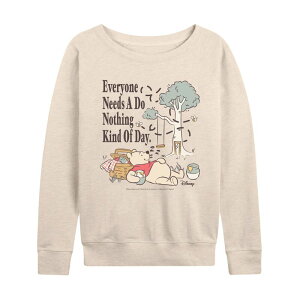 �A�j���L�����N�^�[ ���f�B�[�X �g�b�v�X T�V���c �p�C�� Licensed Character Women's Disney's Winnie The Pooh French Terry Long Sleeve Tee Beige �x�[�W��