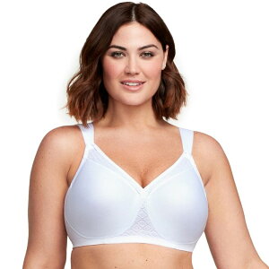 �O���}���C�Y ���f�B�[�X �A���_�[�E�F�A �u���W���[ �v���X�T�C�Y T�V���c Plusize Glamorise Full-Figure MagicLift Non-Padded Wire-Free T-Shirt Bra 1080 White �z���C�g