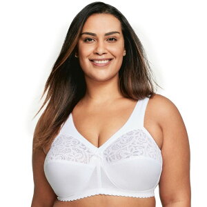 �O���}���C�Y ���f�B�[�X �A���_�[�E�F�A �u���W���[ �R�b�g�� Glamorise MagicLift Cotton Blend Wirelessupport Bra 1001 White �z���C�g
