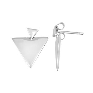 Aufbh fB[X ANZT[ sAXECO Unbranded Sterling Silver Front-Back Triangle Drop Earrings Grey O[